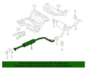 Exhaust manifold center section Ford Transit Connect MK2 13-15 2.5