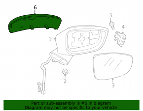 Left side mirror cover for Mazda CX-5 13-14 (under turn signal)