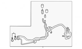 Air conditioner tube heater-condenser Ford Explorer 20-24 2.3T, 3.0T