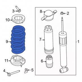 Front left spring Ford Mustang Mach-E 21-23 RWD Standard Range