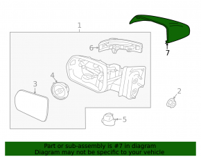 Right side mirror cover for Ford Edge 21-24
