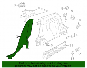 Volkswagen ID.4 21-22 black, worn lower right rear pillar trim