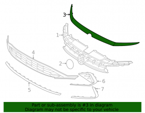 Upper grille trim for VW Jetta 25-26