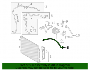 Volkswagen ID.4 21-25 AWD R-1234yf Air Conditioning Condenser-Compressor Pipe