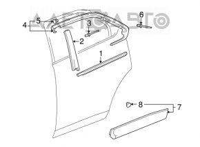 Door molding upper rear left Chevrolet Equinox 10-17