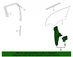 Window lifter with motor rear left Chevrolet Impala 14-20