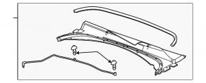 Windscreen wiper grille plastic Cadillac CTS 14 - cracks