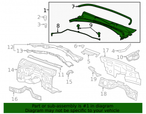 Windscreen wiper grille plastic Cadillac CTS 14 - cracks