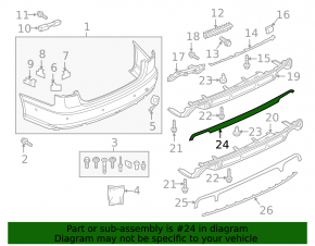 Rear bumper lip trim Audi A6 C7 16-18 rest
