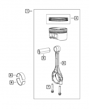 Connecting rod with piston Jeep Patriot 11-17 2.4