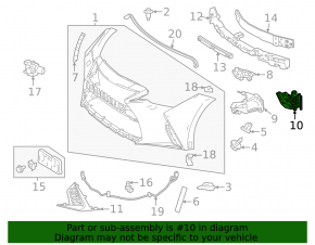 Front bumper bracket right Lexus IS300 IS350 21-25 F-sport