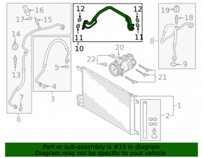 Air conditioner tube compressor-heater second VW Golf 15-21 1.8T