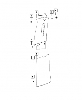 Center pillar trim lower left Jeep Compass 17-24 black