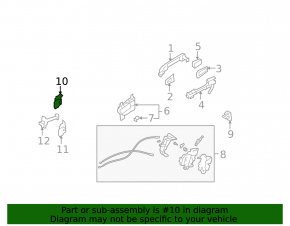 Upper rear left door hinge Subaru Impreza WRX GH 08-14