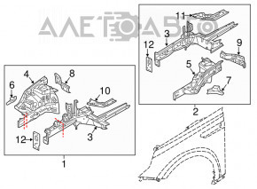 Front left quarter Kia Optima 16-20 white