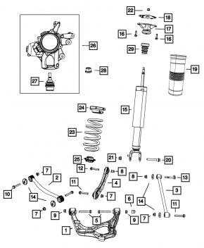 Shock absorber rear left Dodge Durango 11-15 thick