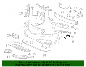 Front bumper mount left wing Acura ILX 13-15 prerest