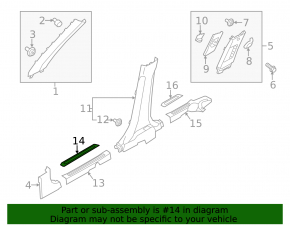Door sill trim front right outer Kia Soul 14-19
