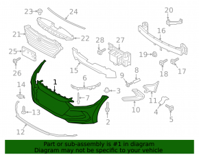 Front bumper bare Hyundai Elantra AD 17-18 prerest