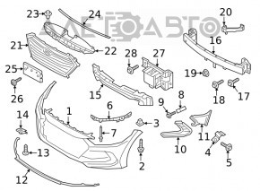 Bare front bumper Hyundai Elantra AD 17-18 pre-restyling