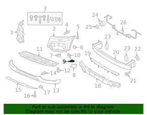 Left headlight washer cap mount for Audi Q3 16-18