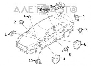 Rear pillar speaker left Audi A5 F5 17- Bang and Olufsen