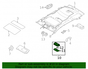 Central light for Hyundai Tucson 22-25 sunroof, gray