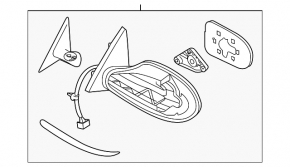 Right side mirror assembly for Nissan Altima 13-18