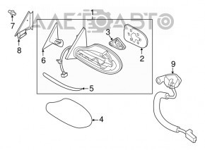 Right side mirror assembly for Nissan Altima 13-18