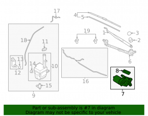 Windscreen wiper trapezoid with motor Hyundai Sonata 11-15