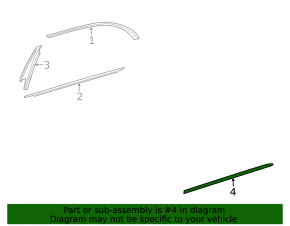 Molding of the rear left door Mercedes S-class W222 14-20