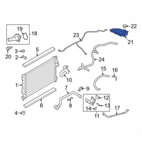 Expansion tank cooling Ford Escape MK3 13-16 prerest 2.0T, 2.5 without cover