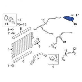 Expansion tank cooling Ford Escape MK3 13-16 prerest 2.0T, 2.5 without cover