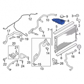 Expansion tank cooling Ford Escape MK3 13-16 prerest 2.0T, 2.5 without cover
