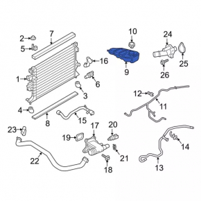 Expansion tank cooling Ford Escape MK3 13-16 prerest 2.0T, 2.5 without cover