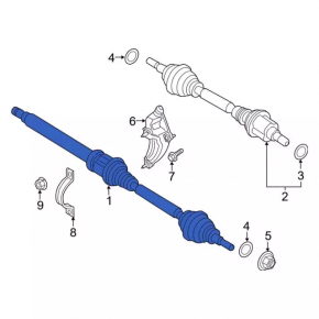 Drive axle front right Ford Fusion mk5 19-20 hybrid, plug-in