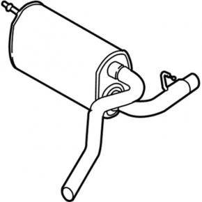 Rear muffler with barrel for Ford Transit Connect MK2 13-17 2.5