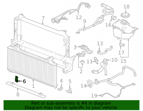 Radiator mount lower right inner Jaguar F-Pace X761 17-