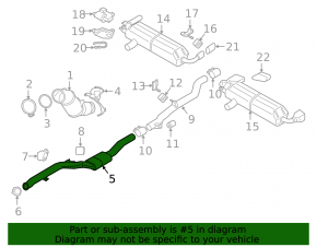 Exhaust line middle part with catalyst BMW 5 G30 17-20 2.0T