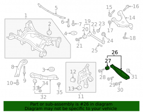 Lower control arm, front left, Subaru WRX 15-21