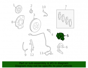 Rear right caliper assembly for Mercedes W221