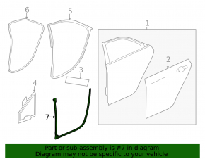 Door seal lower rear right Cadillac CTS 14-19