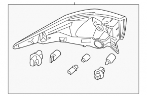 Light outer wing right Nissan Pathfinder 13-14 hybrid prerest with overlay
