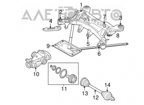Rear right axle shaft assembly for BMW 335i e92 07-13
