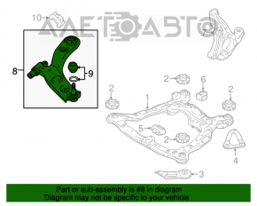 Lower front right control arm for Suzuki Kizashi 10-15