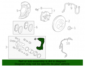Front left brake caliper bracket for Toyota Prius V 12-17