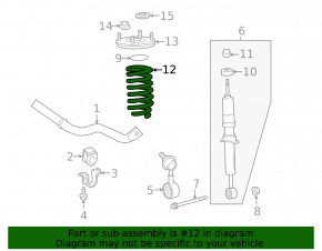 Front left spring Toyota Sequoia 08-16 AWD