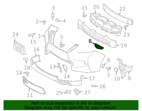 Front bumper mount left Lexus RX350 RX450h 13-15 rest