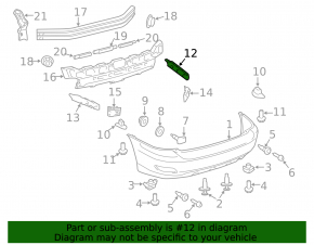 Rear bumper mount, outer right, Lexus RX300 RX330 RX350 RX400h 04-09