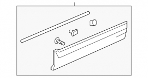 Lower front right door trim for Honda CRV 17-22 Touring, with chrome molding, cracked chrome molding